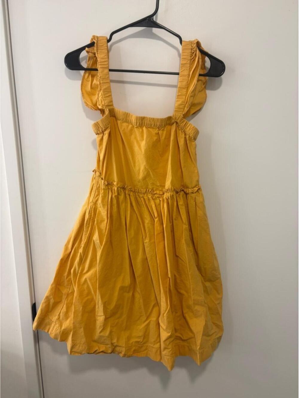 Madewell Yellow Ruffle Strap Summer Dress